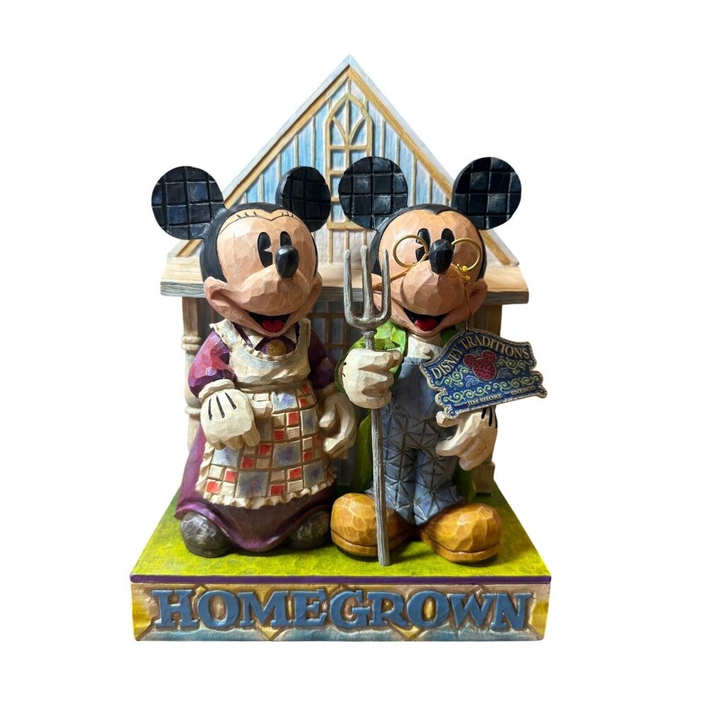 Disney Traditions Jim Shore Homegrown Mickey & Minnie Figurine 4006882 Hand-Pain